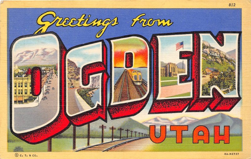 OGDEN UTAH 1944 Greetings LARGE LETTER 1944 Postcard