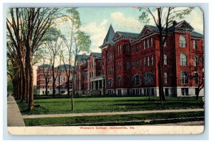 1909 Women's College Building Jacksonville Illinois IL Posted Antique Postcard