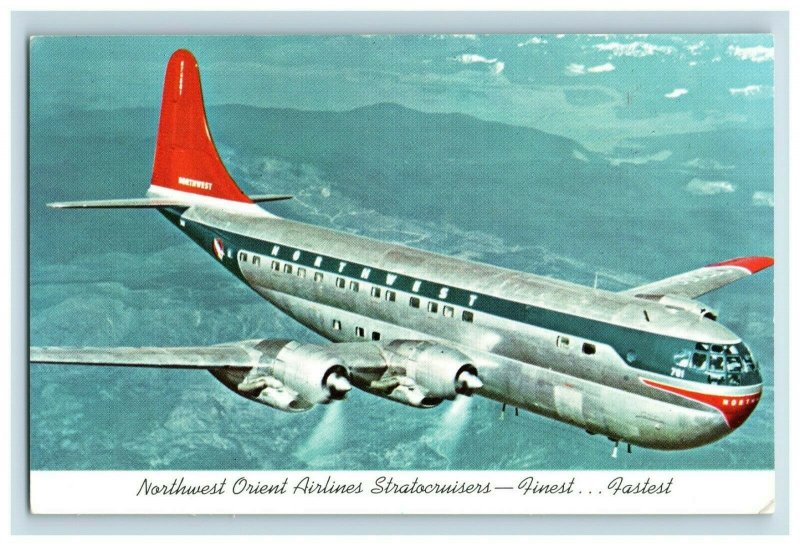 1950's Northwest Airlines Advertising Postcard F98 
