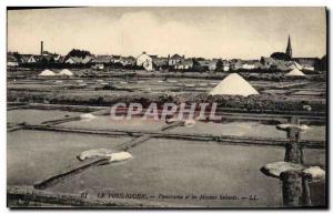 Old Postcard Pouliguen Panorama and salt marshes