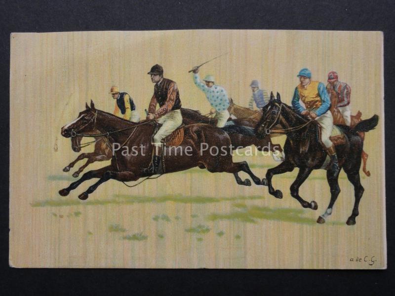 JOCKEY & HORSE RACE - Old Postcard