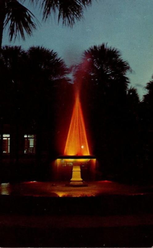 Florida Deland Holler Fountain At Night Stetson University