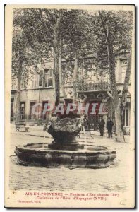 Old Postcard Aix en Provence Fountain Hot water Caryatids at Hotel Espagnet
