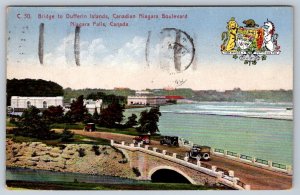 Dufferin Islands Bridge, Niagara Falls Canada, Vintage 1930 F.H. Leslie Postcard