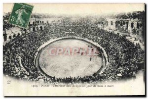 Postcard Old Nimes Arenes Interior of a set day has died Bullfight Taurus