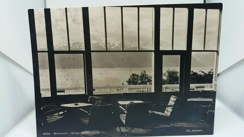 Vintage Postcard Hotel Kvikno Balestrand View from the Lounge 1950s Unused