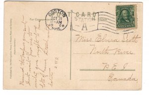 Frog Pond, Boston, Massachusetts, Used 1908 Flag Cancel