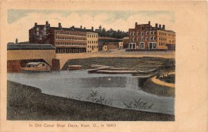 J62/ Kent Ohio Postcard c1910 Covered Bridge Canal Boat Stores 113