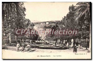 Old Postcard Monte Carlo gardens