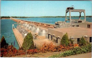 Postcard DAM SCENE Muscle Shoals Area Alabama AL AL9717