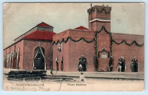 COATZACOALCOS, Veracruz Mexico ~ Handcolored View POWER PLANT c1900s Postcard