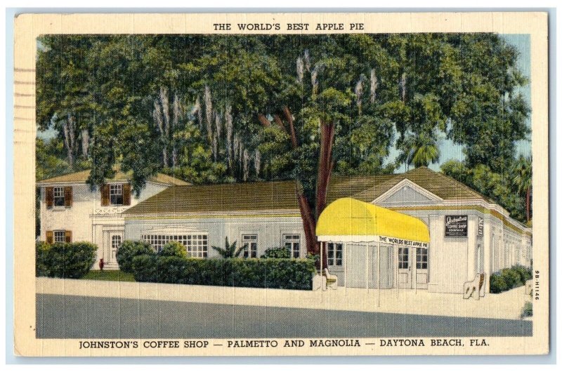 1950 Johnston's Coffee Shop Palmetto & Magnolia Daytona Beach Florida Postcard