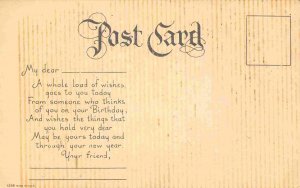 Child Toy Metal Push Car Happy Birthday postcard