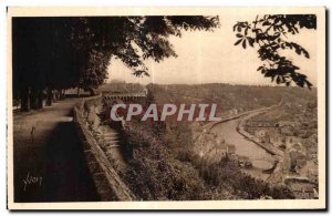 Old Postcard Brittany Dinan Rance view Du Jardin Anglais