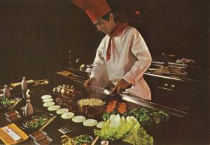 Kobe Japanese Steak House Vancouver BC Chef Ad Advertising Vintage Postcard D7