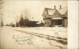 Bear Lake PA East Greely St. May 1908 K.M. Real Photo Postcard