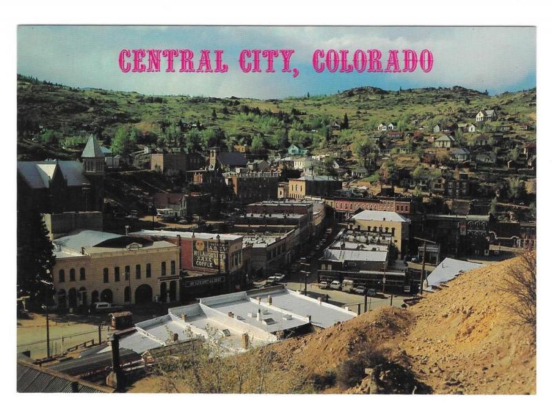 Colorado Central City Gold Rush Birds Eye View Postcard 4X6