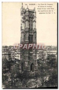 Postcard Old Paris St Jacques Tower