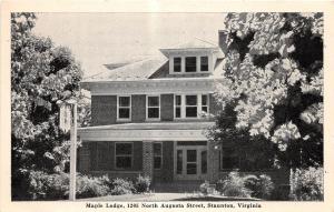 C57/ Staunton Virginia Va Postcard 1948 Maple Lodge Roadside Augusta St