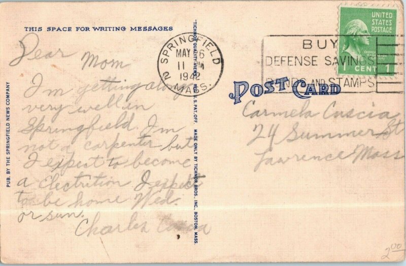 Aerial View Postcard Eastern States Exposition Grounds Springfield Mass 1942