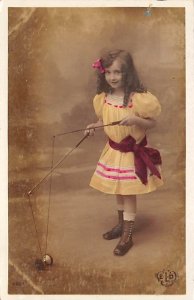 Playing, Yo-Yo Toy Doll 1907 real photo