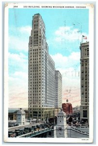 1930 Building Showing Michigan Avenue Exterior View Chicago  Illinois Postcard