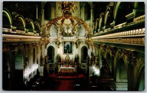 Vtg Canada Interior View Of Notre-Dame de Québec Basilica Cathedral Postcard