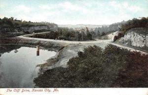 KANSAS CITY, MO Missouri    THE CLIFF DRIVE    c1900's UDB Postcard