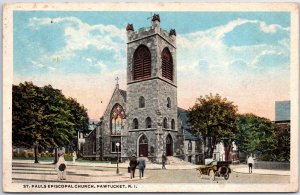 VINTAGE POSTCARD ST. PAULS EPISCOPAL CHURCH AT PAWTUCKET RHODE ISLAND 1918
