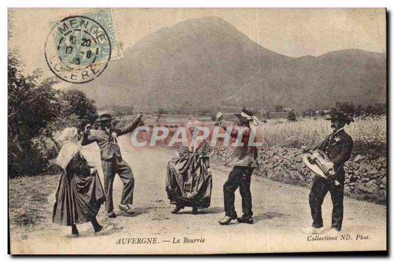 Old Postcard Folklore Auvergne The bourree