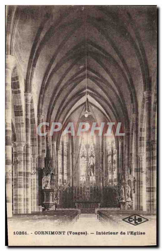 Postcard Old Cornimont Vosges Interior of the Church