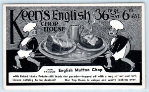 NEW YORK, NY ~ Chefs KEEN'S ENGLISH CHOP HOUSE Mutton Chop Restaurant Postcard