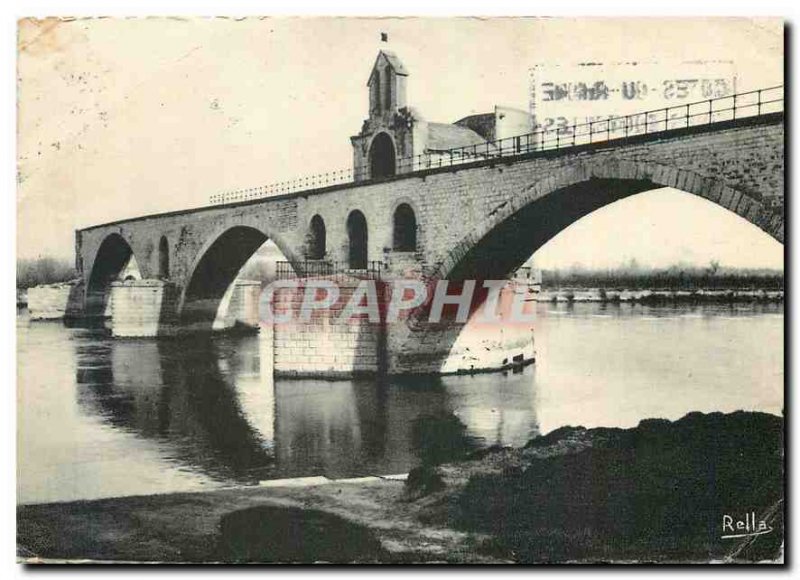 Postcard Modern Avignon Pont d'Avignon (XII century) and the Saint Nicolas ch...