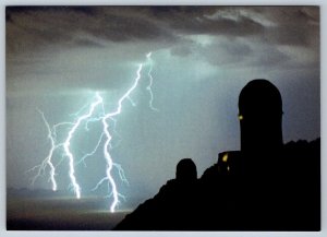 Lightning At Kitt Peak Observatories, Arizona, Chrome Postcard
