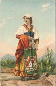 Italian woman in native costume Old vintage Stengel Postcard # 19815