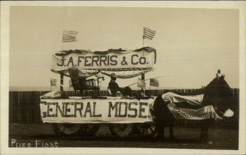 Prize Parade Float J.A. Ferris & Co Real Photo Postcard POSSIBLY EASTPORT ME