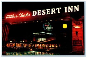 c1960s A Picturesque Night Scene Wilbur Clark's Desert Inn Las Vegas NV Postcard