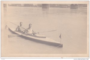 RP: two men rowing , Linz , Danube River , Austria , 00-10s