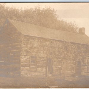 c1910s Very Old Pioneer House RPPC Cabin Vines Shack Real Photo Postcard A134