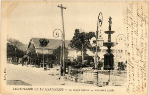 PC CPA MARTINIQUE, SAINT PIERRE, LA PLACE BERTIN, Vintage Postcard (b19858)