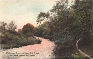 Postcard VT Bennington Walloomsac River Handcolored Pub. E. Griswold 1930s V205
