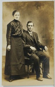 Rppc Hanover Penna Man & Woman Studio Real Photo c1910 Postcard O18