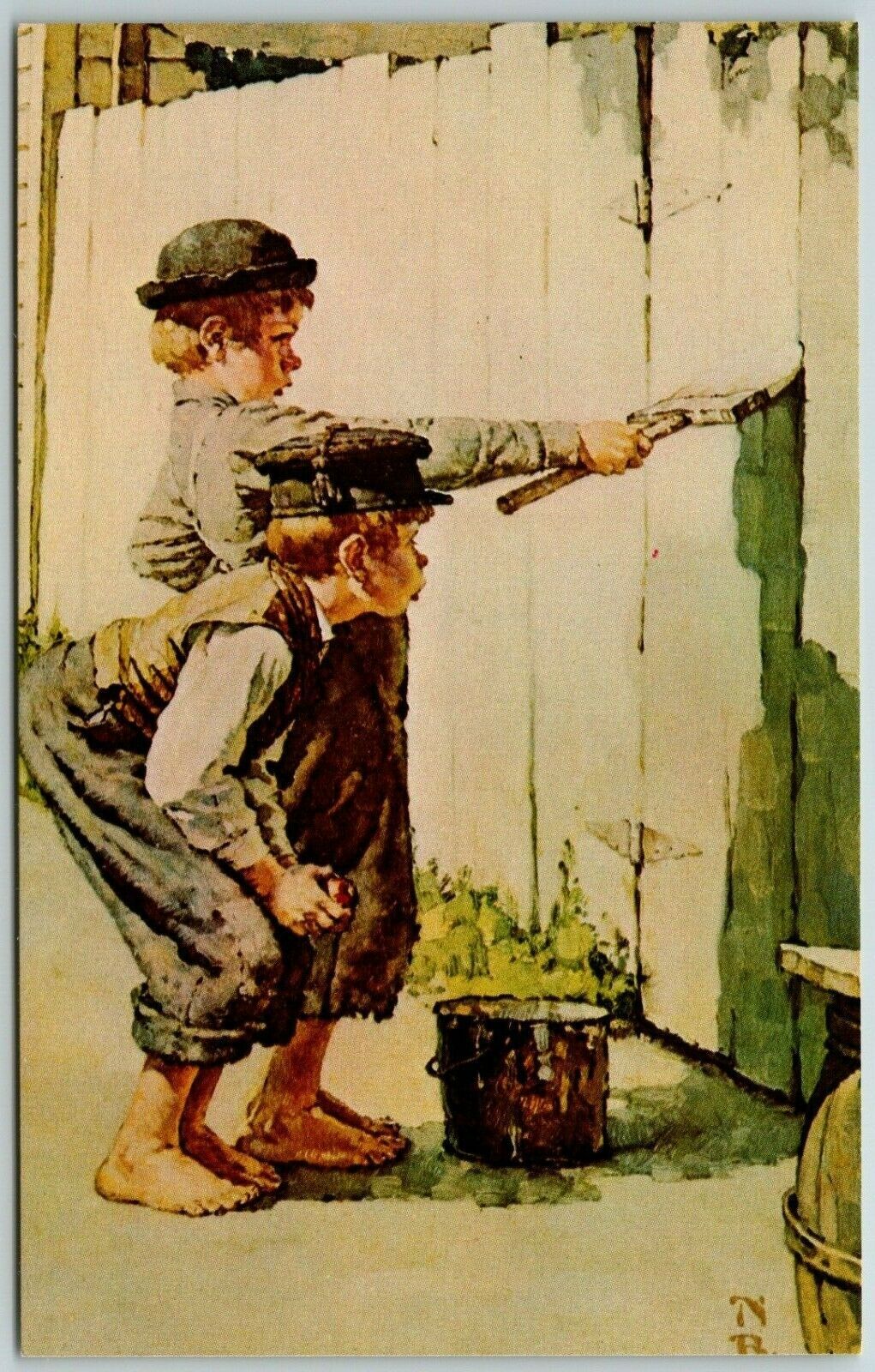 Tom Sawyer Whitewashing the Fence, Painting by Norman Rockwell ...