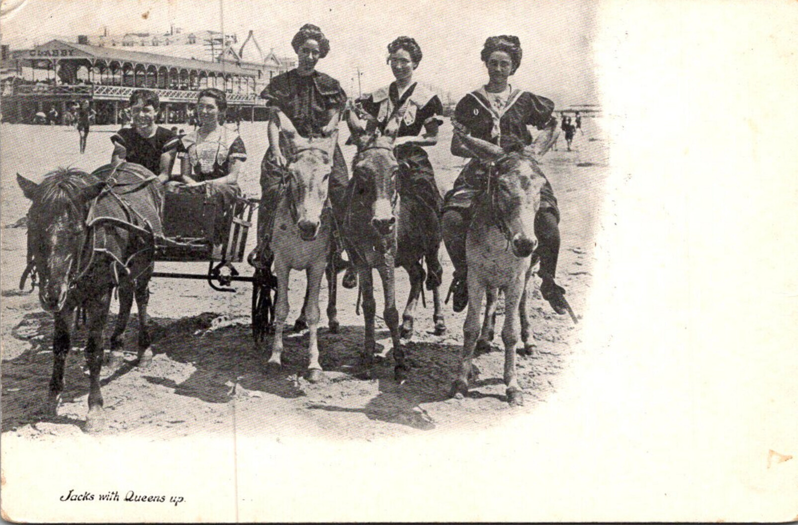 New Jersey Atlantic City Jacks With Queens Up Girls Riding Donkeys On