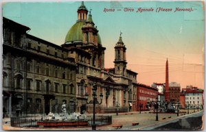 Roma - Circo Agonale (Piazza Novona) Italy Monument Fountain Statue Postcard