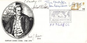 Henry Flintoff Captain James Cook 6x George Cross Hand Signed FDC