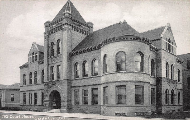 Court House, Santa Cruz, California, early postcard, unused