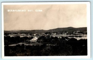 RPPC  GUANTANAMO BAY, CUBA ~ Birdseye View  ca 1930s-40s   Postcard