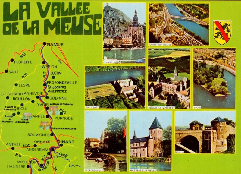 La Vallee De La Meuse French Map Postcard