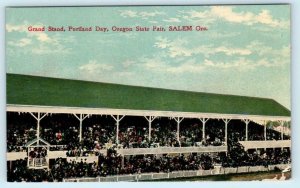 SALEM, OR ~ Oregon State Fair GRANDSTAND Portland Day c1910s Postcard
